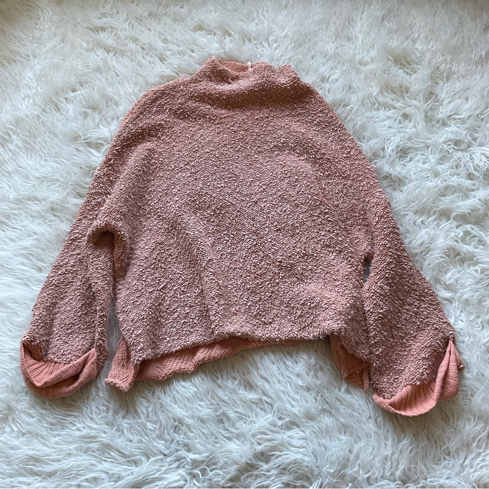 Free People Cuddle‎ Up Pullover Sweater in Rose - Picture 2 of 5